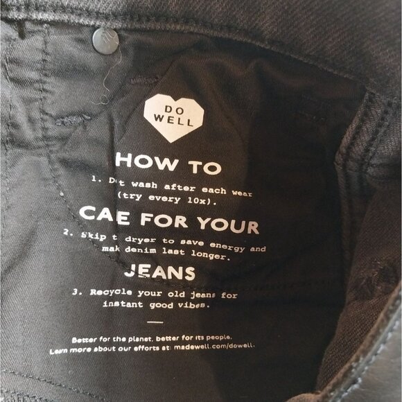 Madewell Petite 10" High-Rise Skinny Jeans in Black Starkey Wash Sz 25P - Picture 7 of 15